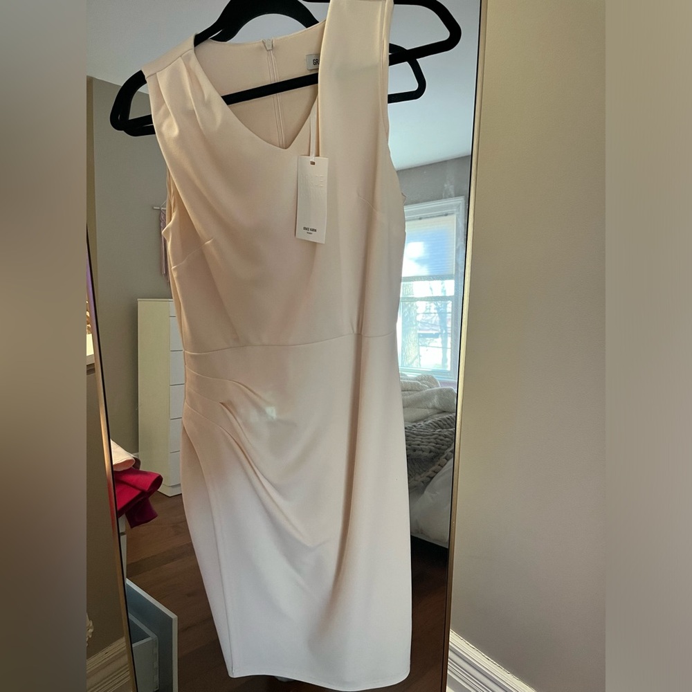 Elegant Cream Sleeveless Dress